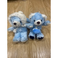 Blue Fujisey Bear 2 Pcs Soft Fur Clear Label Keychain Work