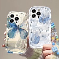 Ink Blue Butterfly Soft Casing hp Oppo A5 5G A5X A5 Pro A3X A60 A16 A38 A18 A17 A58 A78 A17K A15 A5S