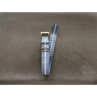 NATO Blue Grey PVD 20mm Ribbed Watch Strap