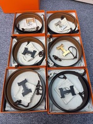 Hermes男士腰帶belt 男士雙面皮帶32/38mm全新全套