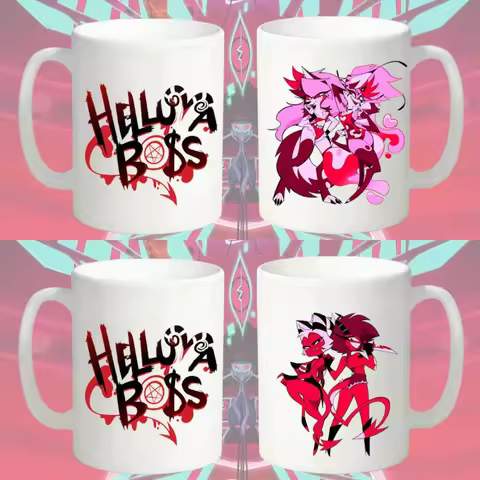 Ceramic Mug for Helluva Boss Verosika Mayday Fizzarolli Millie Moxxie Anime Breakfast Cup Ceramic Dr