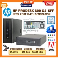 HP ELITEDESK 600 G1 SFF DESKTOP PC [ CORE I5 - 4TH GENERATION QUAD CORE / 4GB RAM / 500GB HDD STORAGE / WIN10PRO / GRAPHIC PC / BUSINESS PC / GAMING PC ] 6 MONTHS WARRANTY [ DESKTOP PC ]