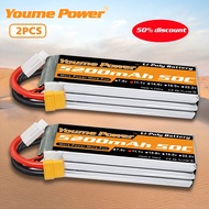 Brand New 2pcs Youme 2S 3S 4S 6S RC  7.4V 11.1V 14.8V 22.2V 33004500 5200mah 6200mah 6500mah with XT
