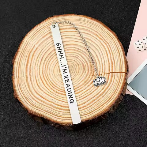 1pc Fun stainless steel bookmark, ‘I'm Reading’ with metal charm for bookworm ladies, book lovers, s
