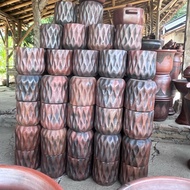 Pot D20cm H20cm Tree Stem Motif Pot Small Clay Pottery Pot