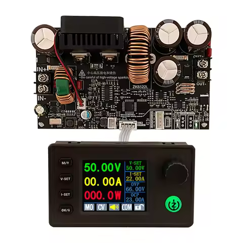 Color Screen ZK-6522C CNC Step-Down DC Adjustable Voltage Regulator DC DC Buck Converter Power Modul