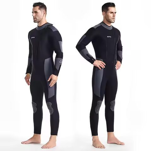 ZCCO 5mm Mens Front Zipper Wetsuits Jumpsuit Neoprene Warm Wetsuit Winter Full Body Women Diving Sno