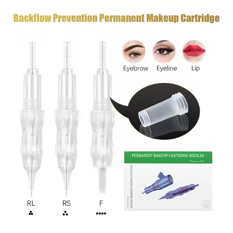 Biomaser Permanent Makeup Needle Anti Backflow Eyebrow Tattoo Needles Cartridge 0.18MM 1R,3RL,3RS,5R
