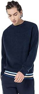 Men S Crewneck Sweater Relaxed FIT, Blue 4XL (9), Blue Chine-qz1, 4X-Large