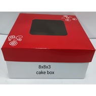 CAKE BOX & BOARD 8''x8''x2'', 8''x8''x3'', 8''x8''x4'', 8''x8''W, 8''G 8'W. SOLD BY 10PCS