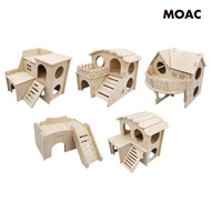 [ Wooden Hamster House Cabin Hamster Hideout for Small Pet Mice Dwarf Hamster