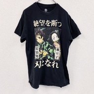 古著 DEMON SLAYER 鬼滅之刃 短袖印花T卹 黑色 M碼