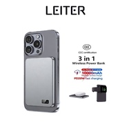 Leiter 3 CCC QR code 3 in 1 Wireless Power Bank for iPhone Magnetic 20W Powerbank Fast Charging Port