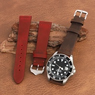 Handmade Crazy Horse Leather Watch Strap Top-grain leather vintage watch strap Watch Accessories 19m