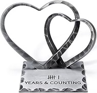 Vastsea 6 Year Anniversary Iron Gifts for Her Him - 6th Anniversary Wedding Handcrafted Hearts Sculp