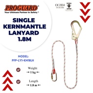 1.8m Single Kernmantle Lanyard with Large Hook and Carabiner Body Harness PFP-LY1-KM18LH SIRIM DOSH 