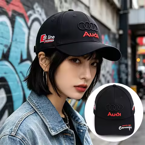 1pcs Car Emblem Baseball Cap Outdoor Sports Sun Hat Accessories For Audi Sline A1 A2 A3 A4 A4L P 8V 