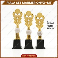 3 PCS MT Model Marble Onyx Round Trophy Jar for 1st-2nd-3rd Place Competition