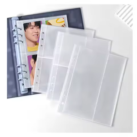 A5 Binder 3 6 7 Ring Pockets Sleeves Clear Matte Kpop Photocard Holder Photo Album Refill Pages Idol