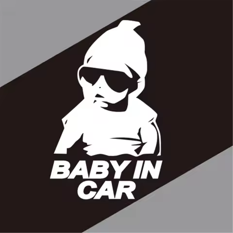 There are baby warning stickers in the car for Audi A3 A4 B6 B8 A6 C5 C6 80 B5 B7 A5 Q5 Q7 TT 8P 100