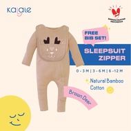 Kalale Baby Sleepsuit Zipper (Baju Tidur Piyama Bayi Laki Laki / Perempuan) Brown