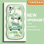 YIWESAN เคสสำหรับ Xiaomi POCO M5s Redmi Note 10 4G Note 10S Note 10S Note 10 Pro Note 11 SE เคส3D ลายการ์ตูนสเก็ตบอร์ด Pochacco ของแท้เคสป้องกันเลนส์กล้องซิลิโคนเคสโทรศัพท์แบบใสนิ่มกันกระแทกเคสโปร่งใส