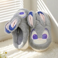 Disney Nick Wilde & Judy Hopps Couple Slippers Women's Slippers, Fuzzy Plush Unisex House Shoes With