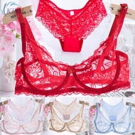 KIMI-Experience Luxurious Comfort with Our Lace Embroidery Bras and Panties Set
