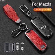 ZOBIG Crocodile skin pattern Car Key Cover Case fit for 2019-2025 Mazda 2 3 5 6 2023 CX-4 CX-5 CX-7 