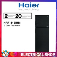(SEDA) Haier 418L Refrigerator HRF-418IHM Two Door Top Mount Fridge Inverter HRF418IHM Peti Sejuk