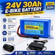 24V 50Ah 50000mAh 7S3P 18650 Lithium-Ion Battery Pack with Smart BMS 29.4V 2A Charger for Electric B