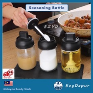 EZYD Seasoning Glass Bottle with Spoon Brush Condiment Bottle Spice Bottle Spice Jar Botol Minyak Botol Perasa