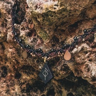 【魔法符文】健康盧恩符文 木鑲嵌編織頸鏈