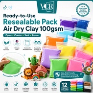VCR Non-Toxic Light Air Dry Clay ±100gsm Tanah Liat Super Light Clay for Slime Butter (En71 European