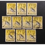 Setem Singapore 1962 Ikan Sumpit-Sumpit 6 Cents (Used 10 keping)