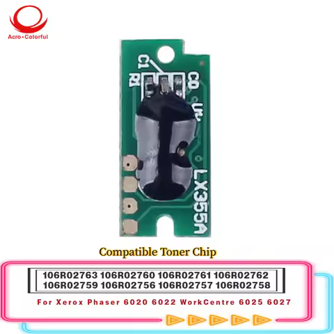 Compatible 106R02763 106R02760 106R02761 106R02762 Toner Chip Apply to Xerox Phaser 6020 6022 WorkCe
