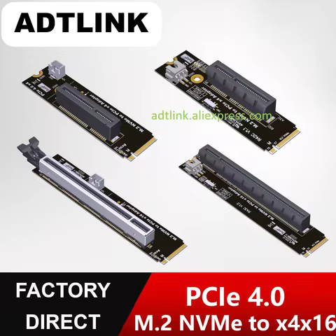 ADTLINK M.2 NVMe to PCI-E x4x16 Riser Card M2 Key-M to PCIe x4x16 Adapter Board 22x80mm PCI-Express 