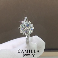Camilla Jewelry Moissanite Diamonds With Certificate/Engagement Ring For Women Original/925 Silver O
