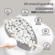 鬼佬倉 - 純棉透氣嬰兒床 嬰兒躺椅,便攜式易收納 ,新生兒嬰兒窩,適合家庭和旅行,外出嬰兒小床 防水襯裡