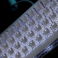 【Keycap Only】Folding Shadow Hollow Keycap White 130 Keys For Cherry MX Switch Mechanical Keyboard Ke