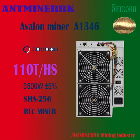 Avalon A1346 Miners 110T With PSU CANAAN BTC BTH Asic Miner Machine PK Antminer S19 Pro L7 D9 WhatsM