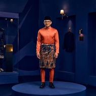 XXL Baju Melayu Slim Fit Cekak Musang Adnaa Bulan Bintang Caryazara