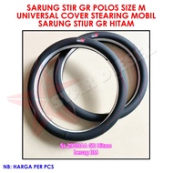 BLACK GR STEERING COVER SINGLE PLAIN GR STEERING COVER SIZE M UNIVERSAL CAR STEERING COVER