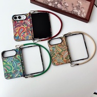 Trendy niche cashew flower personalized foldable phone case for iPhone Duo anti drop protective case
