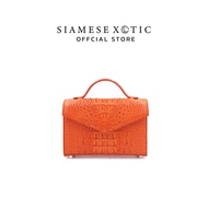 SIAMESE XOTIC กระเป๋าหนังจระเข้ รุ่น ENVELOPE สีส้ม