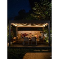 Mojia Outdoor Leisure Electric Pavilion Automatik Boleh Tarik Louvered Gazebo Teres Taman Aluminium 