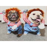[Pet Chucky Costume] S~XL Halloween Dog Outfit Cat Cosplay Funny Pet Clothes Small Dog Party Costume