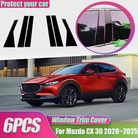 Window Center Pillar Film Trim Cover B C Posts Sticker Column Car Accessorie For Mazda CX 30 Accesso