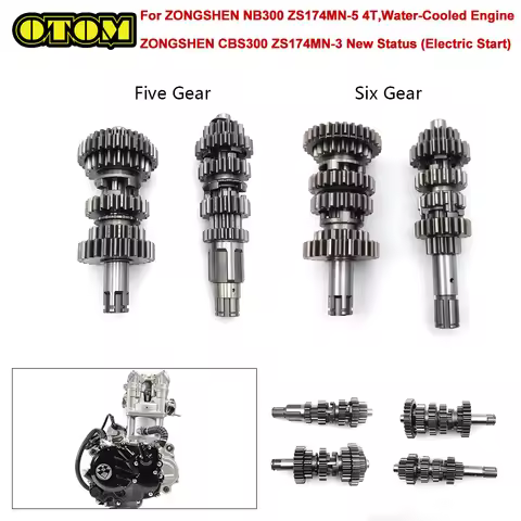 For ZONGSHEN Motorcycle Main Shaft Countershaft Assembly Engine Transmission Parts ZS174MN-3 CBS300 