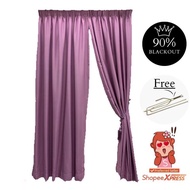 B13 Ready Made Curtain 90%Blackout Siap Jahit Langsir(Free Ring/Eyelet)Langsir RAYA Kain Tebal 100%Polyester Blackout